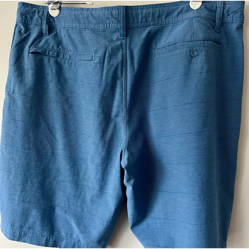 Hang Ten Mens Blue Striped Hybrid Boardwalk Shorts Size 40 Stretch‎ Quick Dry